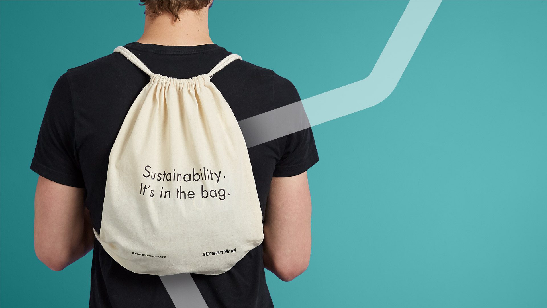 image of a branded drawstring tote bag